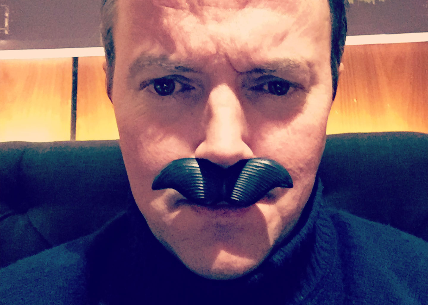 John Paul Shaw with moustache. He's a legend at TurnbullRipley creative agency