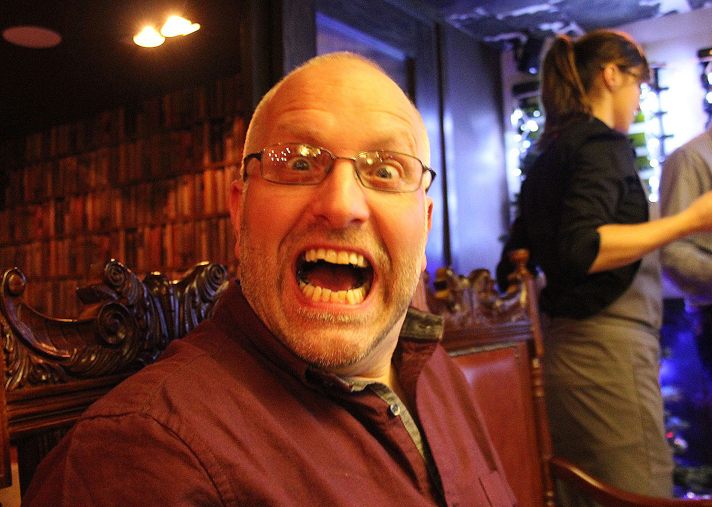 Mark Starkey in a bar. Looking happy to be part of TurnbullRipley Creative Agency