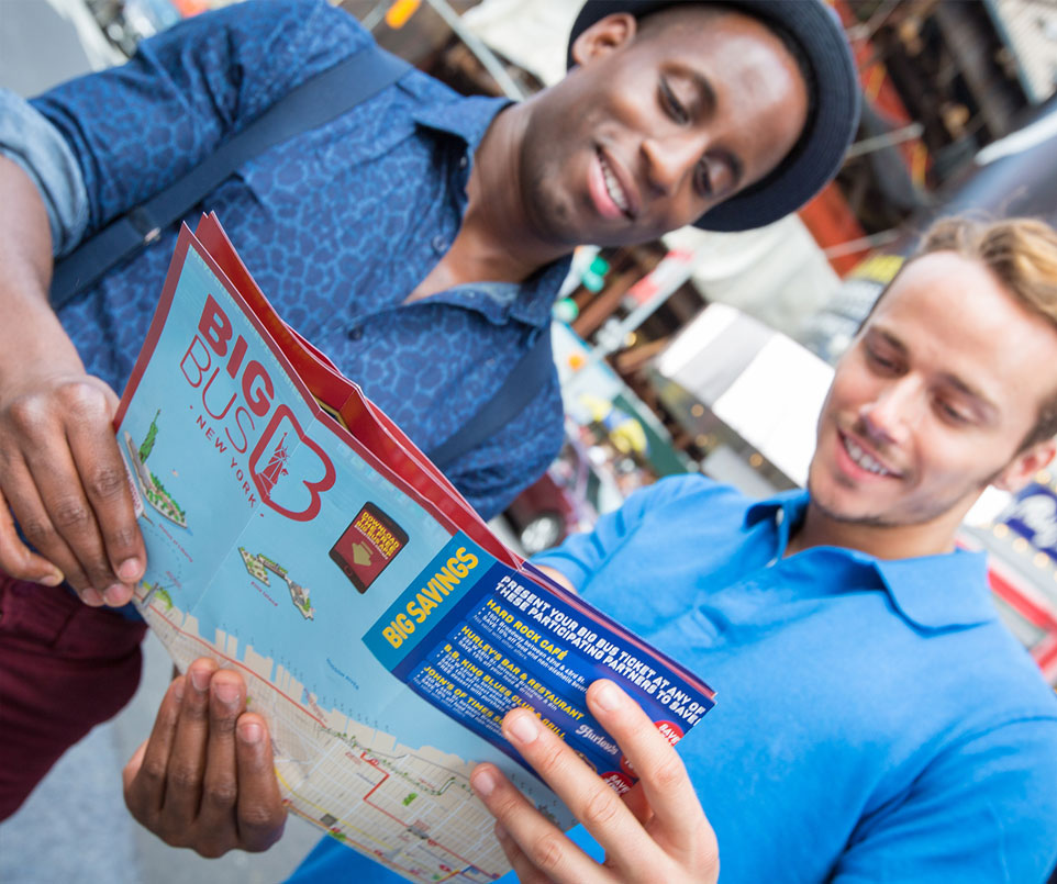 Passengers looking at Big Bus Route map